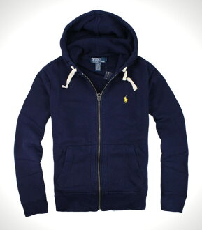 美國百分百【全新真品】Ralph Lauren RL 男 深藍 連帽 外套 夾克 POLO 經典 黃馬 免運 S M XL XXL