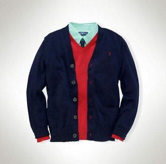 美國百分百【全新真品】Ralph Lauren RL POLO 外套 男款 羊毛 上衣 開襟衫 深藍 S號 貨付免運 A109