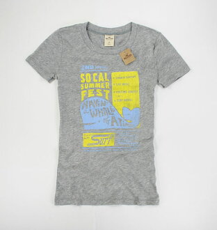 美國百分百【全新真品】Hollister Co HCO 可愛 鯨魚 圖案 圓領 女款 t恤 灰色 XS M號 門市自取