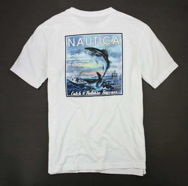 美國百分百【全新真品】NAUTICA T-shirt T恤 短T 棉T 白T 帆船牌 Tee S號 板橋門市 空運回台