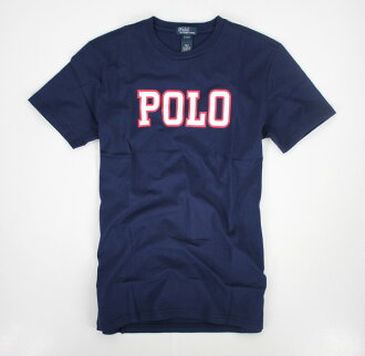 美國百分百【全新真品】Ralph Lauren RL 男 深藍 短袖 T恤 T-shirt 紅POLO 文字T S L號 免運