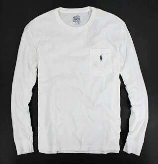 美國百分百【全新真品】Ralph Lauren RL Polo 男 長袖 T恤 T-shirt 素面 白色 S號 超取
