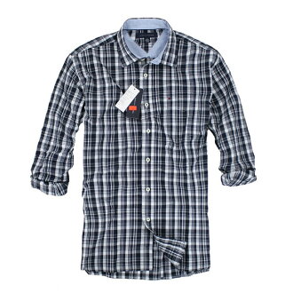 美國百分百【全新真品】Tommy Hilfiger 黑白 格紋 長袖 襯衫 休閒風 潮流 百搭款 男 XS M號 TH