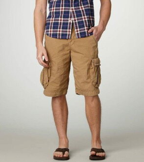 美國百分百【全新真品】American Eagle AE 男短褲 工作褲 工作短褲 卡其褲 黃棕 30腰 超取