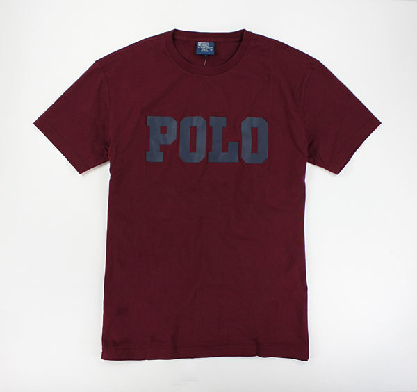 美國百分百【全新真品】Ralph Lauren RL POLO 基本款 字母T LOGOT 男T恤 T-shirt 深酒紅 S號