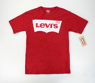 美國百分百【全新真品】Levis levi s 立體款 logo圖形 男 人氣 短T T恤 T-shirt Tees 紅色 XS號