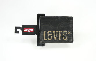美國百分百【全新真品】LEVIS 黑色復古風 男生 真皮 二折式皮夾 皮包 錢包 美國寄件 802