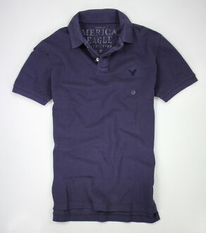 美國百分百【全新真品】American Eagle 男 紫色 老鷹 網眼 純棉 短袖 AE Polo衫 S號 超取