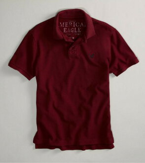 美國百分百【全新真品】American Eagle AE 老鷹 網眼 紅磚色 短袖 男款 Polo衫 純棉 超取
