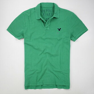 美國百分百【全新真品】American Eagle AE AEO 老鷹 品牌 網眼 短袖 polo衫 湖水綠 超取