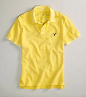 美國百分百【全新真品】American Eagle AE 老鷹 黃色 短袖 男款 網眼 Polo衫 熱賣款 可超取
