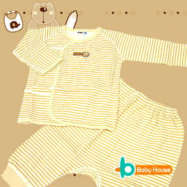 [ Baby House ] ◤純棉-台灣製◢條紋嬰兒肚衣套裝【愛兒房生活館】