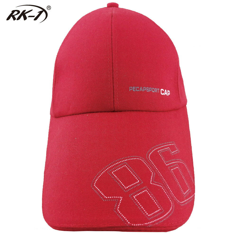 小玩子 RK-1 亮麗紅 布帽 帽子 鴨舌帽 長版型 休閒 遮陽 簡約 時尚 數字