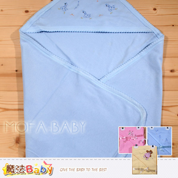 包巾~純棉嬰兒包巾(藍.粉.黃)~嬰幼兒用品~魔法Baby~k00620
