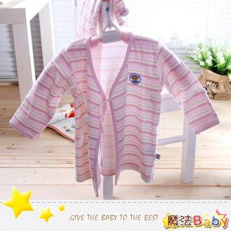 魔法Baby~台灣製造厚款內著-條紋冬季肚衣套裝(女)~嬰幼兒~時尚設計童裝~k01832_p