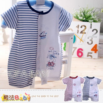 魔法Baby~百貨專櫃正品短袖連身衣/哈衣/包屁衣(6M~18M)~男童裝~k27808