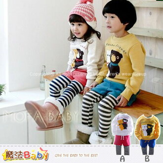 【魔法Baby】小熊TEE&假兩件柔舒褲靚麗套裝(A.B)~男女童裝~k30457
