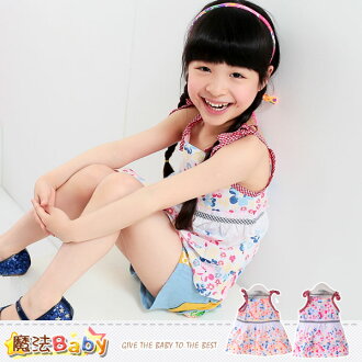 吊帶裙~嬰幼兒細肩帶連身裙(紅.桔兩色,隨機出貨)~魔法Baby~k34905