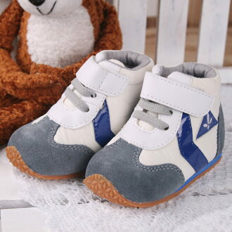 ★ 魔法Baby ★【KUKI 酷奇超質感運動寶寶鞋/高筒鞋☆男童鞋☆s1845】時尚設計童鞋(灰白)