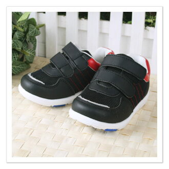 ★ 魔法Baby ★【KUKI 酷奇超輕盈酷酷黑旋風運動鞋☆男童鞋☆s1265】時尚設計童鞋