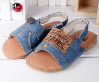 ★ 魔法Baby ★KUKI 酷奇時尚牛仔風柔舒小童涼鞋☆男女童鞋☆s2798