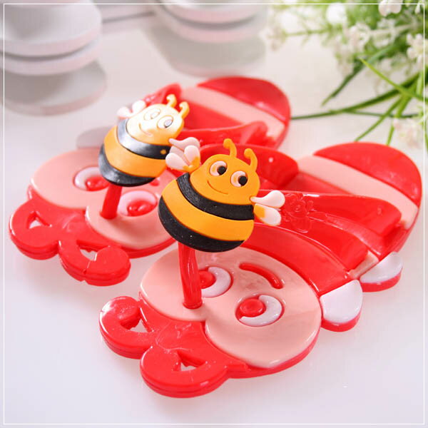 魔法Baby ~KUKI 酷奇可愛蜜蜂造型俏皮系脫鞋(紅)~男童鞋~s5881