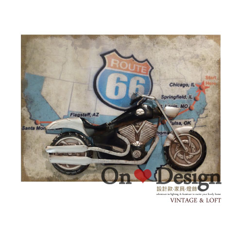 On ♥ Design ❀INDUSTRIAL DECO 工業風格掛飾 壁掛 木板麻布鐵件摩托車