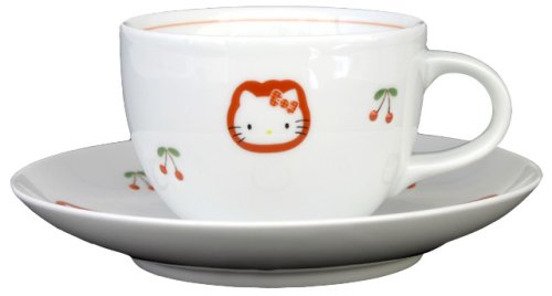 【真愛日本】5112600071 白磁櫻桃咖啡杯組 三麗鷗 Hello Kitty 凱蒂貓 日本帶回