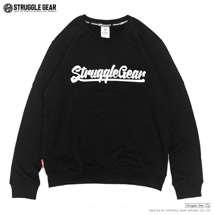 【StruggleGear】草寫貼繡 大學TEE「黑色」93311