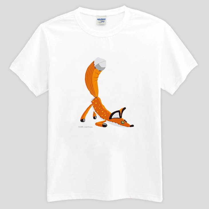 小王子電影版授權 - T恤：【 狐狸 】短袖修身 T-shirt ( 白 / 粉紅 / 水藍/ 麻灰 / 果綠 )