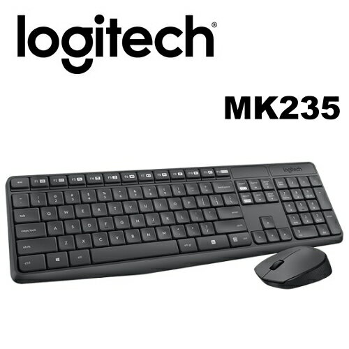 Logitech 羅技 MK235 無線鍵鼠組 滑鼠有電源開關 防退色處理!! 即插即用無線連接  