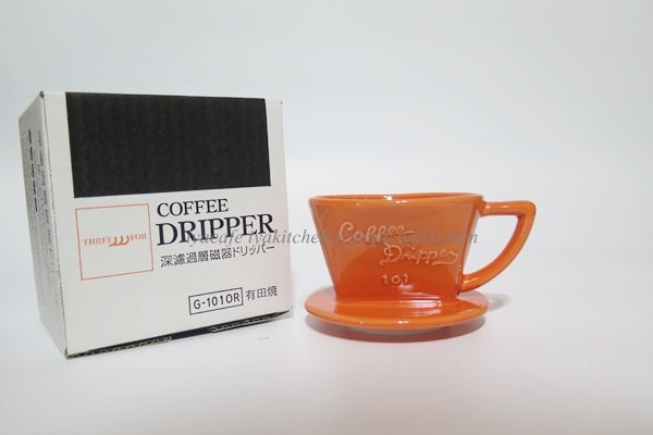 《愛鴨咖啡》有田燒 G-101 陶瓷 立體深層 過濾杯 1-2人份（橘色）贈原廠濾紙