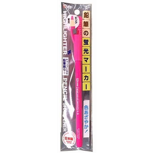 日本製 KUTSUWA 可削式螢光鉛筆 粉紅色 附削筆器＊夏日微風＊