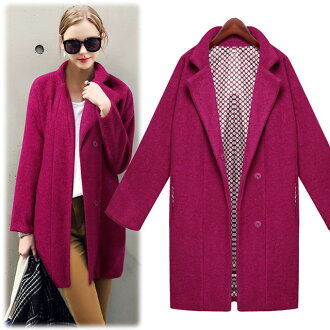 外套 後領皮帶裝飾長版羊毛保暖大衣 流行 時尚 預購【62-9824】ibella 艾貝拉