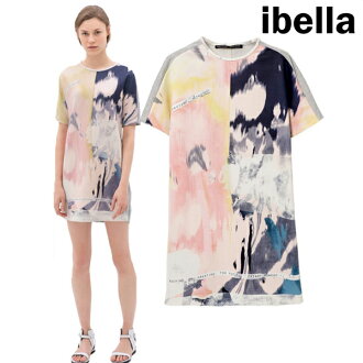 五折-時尚洋裝T恤噴染彩繪洋裝 預購 ibella 【69-12985】