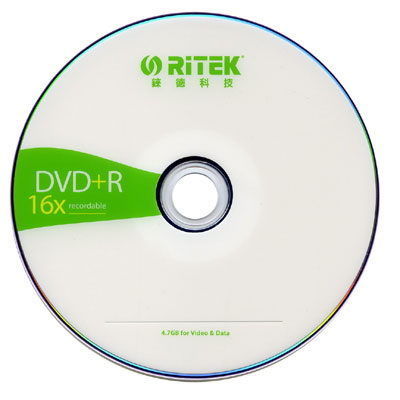 錸德RITEK 16X DVD+R 空白光碟片、光碟片 (50片)  