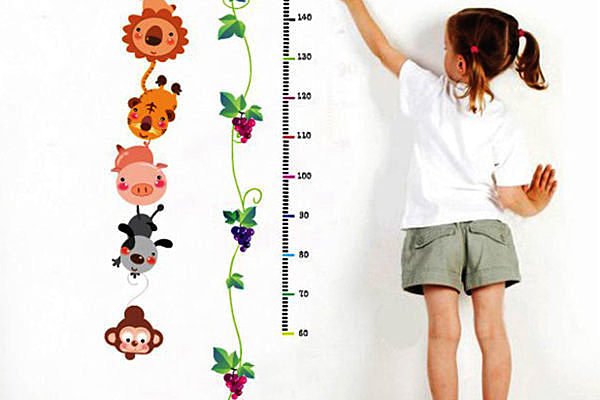 BO雜貨【YP1196】DIY可移動 創意牆貼/壁貼 身高貼 身高尺 可愛兒童房佈置 小猴撈月