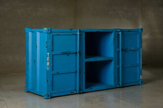 工業風個性復古電視櫃(藍色)