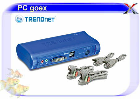 五角2PORT DVI+USB+音效 電子式電腦切換器/TRENDNET TK-204UK