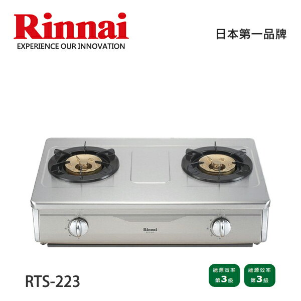 Rinnai林內 高效能不鏽鋼瓦斯爐 RTS-223 含基本安裝