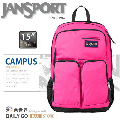 JANSPORT 後背包 女包 平板電腦包 15吋-螢光粉紅 JS-41012-9RX