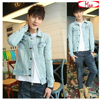 Mao 新款韓版新款修身時尚牛仔夾克外套