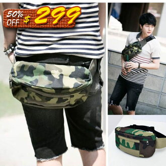 Mao 新款韓系迷彩帆布潮流胸包復古腰包男女通用包