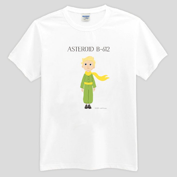 小王子電影版授權 - T恤：【 ASTEROID B-612 】短袖修身 T-shirt ( 白 / 粉紅 / 水藍/ 麻灰 )