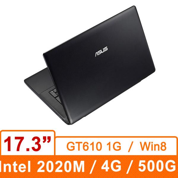 ASUS X75VD-0127K2020M(黑) 17吋筆記型電腦 (17.3吋/2020M (2.4G)/4G DDR1600 ON BOARD最大8G/500G/GT610 1G/DVD-Super Multi (DL) /Win8)