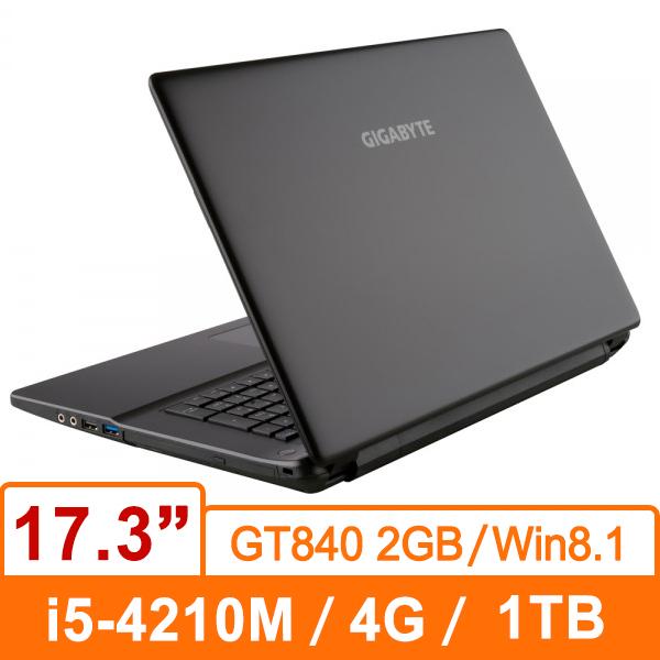 技嘉GIGABYTE Q27NV2-BSL9063H (黑) 筆記型電腦 i5-4210M/1TB/D3L 4GB/GT840 2GB/DVD/Win8.1  