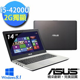 華碩 ASUS K451LN-0032A4200U i5-4200U/4GB/750G/NV840 2G/SM/Win8.1