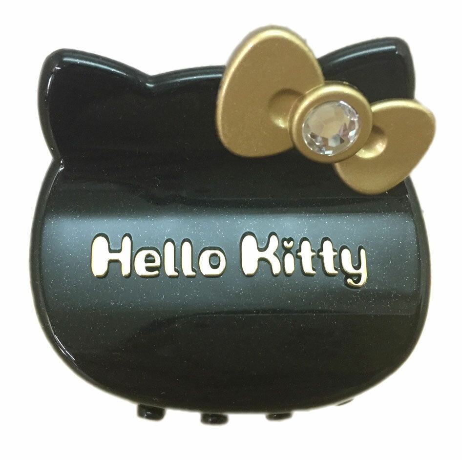 【真愛日本】16080300020	鯊魚夾-KT大頭黑金 三麗鷗 Hello Kitty 凱蒂貓 髮飾 飾品 正品