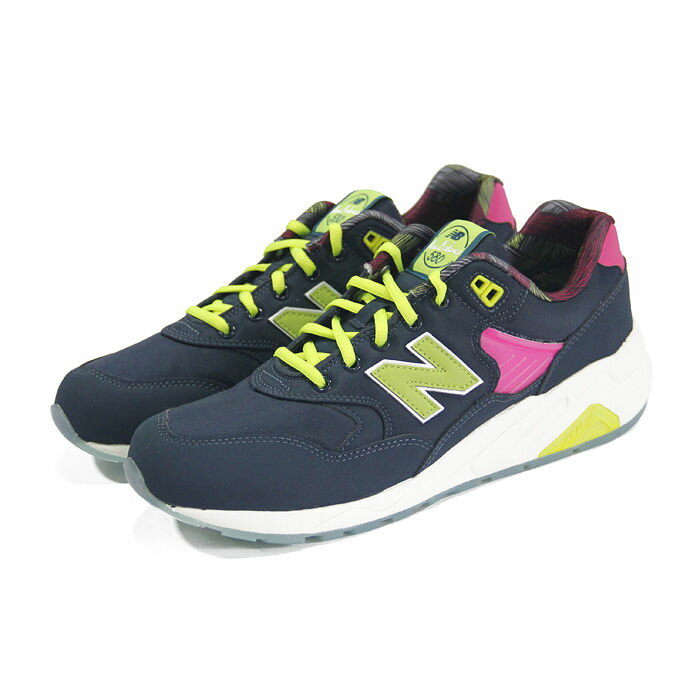 (男女)NEW BALANCE 復古鞋 深藍/螢光綠/亮桃紅-MRT580GN