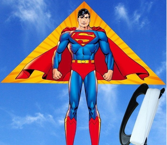 《野餐要買啥》戶外休閒超人Superman造型風箏(附100公尺線盤)